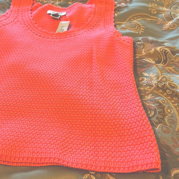 Pointelle Tank Sweater in Light Peach Color by Talbots Collection size M - Picture 4 of 4